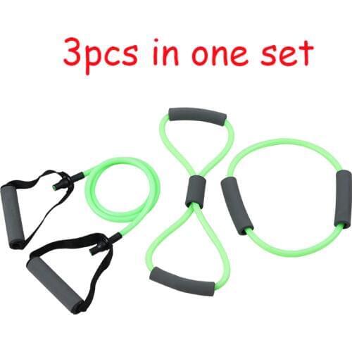 3pcs/set 1 8 0 Word Chest Developer Loop Band Tube for Yoga Fitness Pilates Workout Exercise Fitness Equipment Resistance Bands
