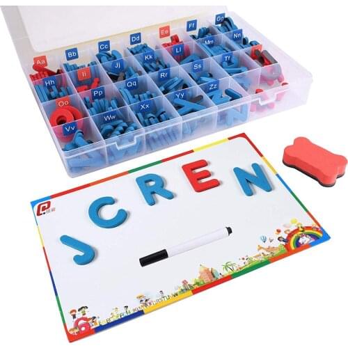 Alphabet Magnets Magnetic Letters for Kids with Magnetic Board - ABC Uppercase Lowercase Punctuation and Storage Box Classroom