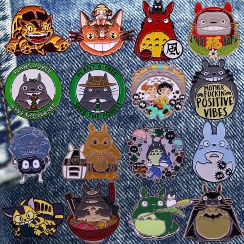 Cute kitten Cartoon Comic Brooch Originality Lapel Enamel Badge Collect Denim Jacket Backpack Pin Children Fashion Jewelry Gifts