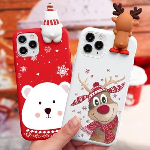 Cute Cartoon Christmas Case For iPhone SE 2020 Cases Silicone For iPhone 11 12 Pro XS Max X XR 10 5 5S 6 6S 8 7 Plus Cover Gifts