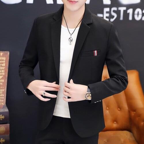 Suit Jacket Male Spring and Autumn Korean Version Slim Fashion Thin Business Youth Solid Color Single Western Mens Small Suit