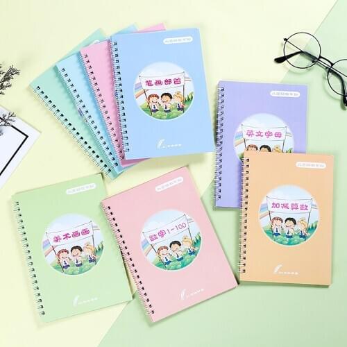 Preschool Children Practice Number Pinyin Letter Groove Calligraphy Copybook Set