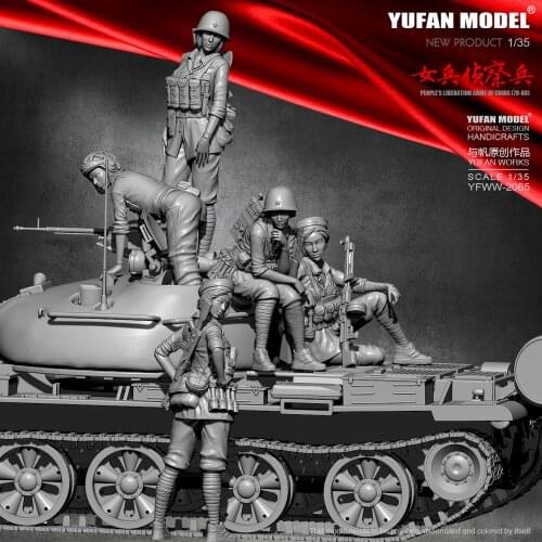 Yufan Model 1/35 Resin Figure Kits Female Model Self-assembled YFWW-2066