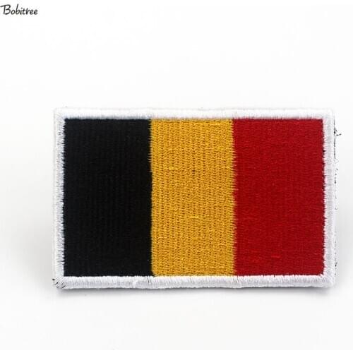 The Belgian Flag Patch with Hook Loop Belgium Banner Badge Armband Stickers For Backpack Cap Uniform Decoration