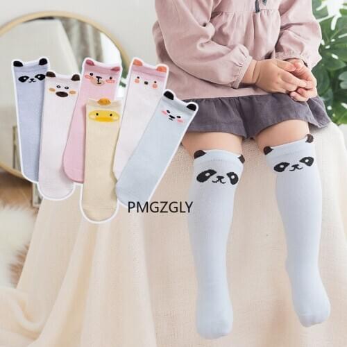 Baby anti mosquito socks summer thin style baby breathable mesh eye tube socks cartoon ear over knee children socks