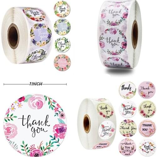 New Flower Thank You Seal Sticker Envelope Wedding Decoration Baking Sticker Birthday Party Sticker Stationery Scrapbook Sticker