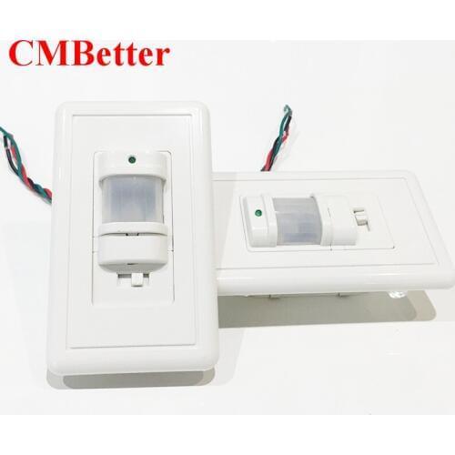 CMBetter New PIR Sensor IR Infrared Motion Sensor light PIR Switch Recessed Wall Model With PIR ON OFF Body Move Induction