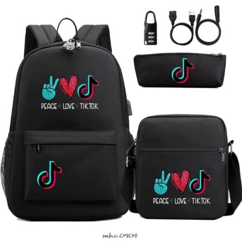 New Hot Tik Tok Backpack Shoulder Bags 3D Print School Bag Mochilas Student Fashion Backpacks Children Schoolbag