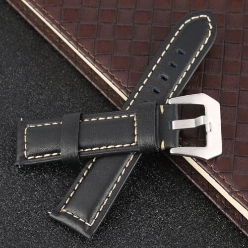 20mm 22mm 24mm 26mm Black Brown Leather Watch Band Mens Watches Accessories Pin Buckle Straps Clock Replacement Strap Men Women