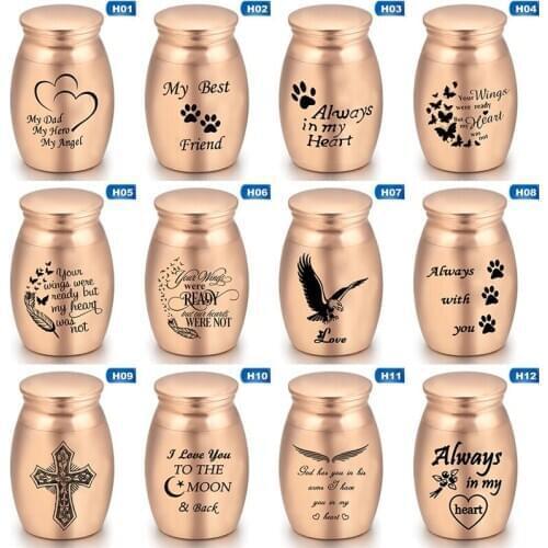 Rose Gold Engravable Cremation Mini Urns for Pet/ Human Ashes Casket Funeral Urn Loss of Love Stainless Steel Cremation Jar