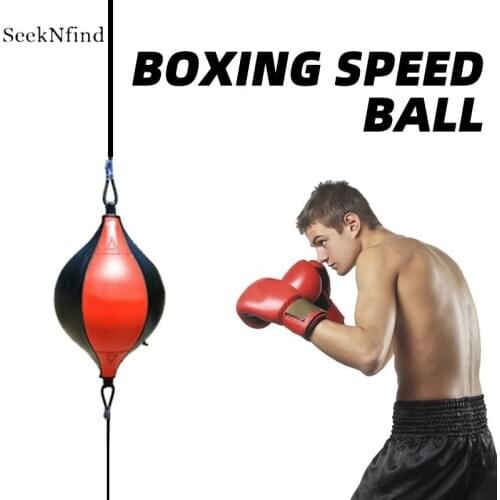 SeekNfind PU Punching Ball Pear Boxing Bag Reflex Speed Balls Adults Inflatabl Ball Muay Thai Fitness Sports Equipment Training