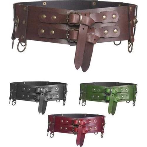 Medieval Knight Rivet Sword Waist Belt Larp Battle Weapon Costume Rapier Ring Belt Strap Holster