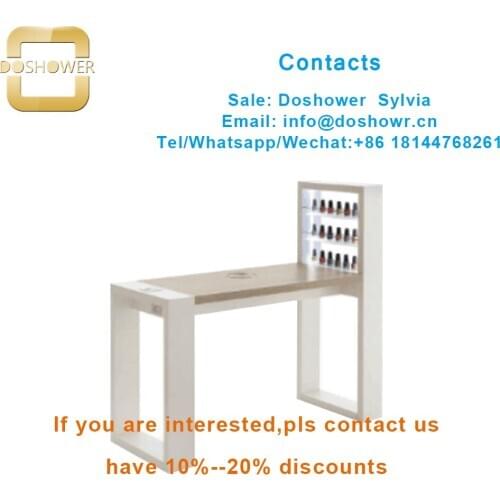 Nail polish rack led with beauty stool swivel chair for manicure table with uv light