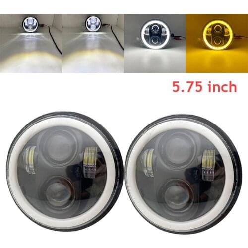 5.75Inch Motorcycle Projector Led Headlight 5.75" H4 Headlamp With Angel Eye For H-arley Bike for Sportsters XL XG XR VRSCD Dyna