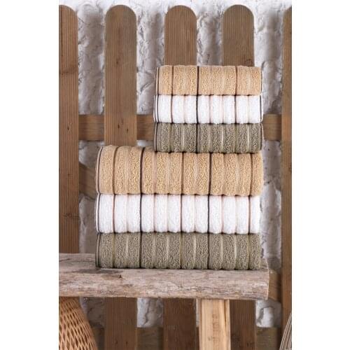 Turkish towel Gold 6'lı Antibacterial Bath Towel Set