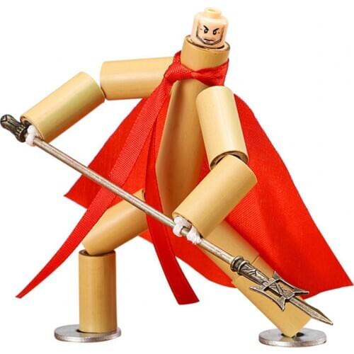 Pupils Boys Funny DIY Craft Handmade Creative Bamboo Man Battle Kids Play Toy