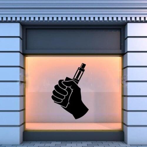 Vape Store Wall Decals Art Wall Stickers Windows Glass Decors Wallpaper Vape Shop Logo Self Adhesive Pattern Removable B284