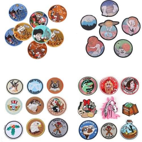 Embroidered Fusible Patches On Clothes Backpack Clothing Stickers Sew Iron On Transfers Dress Applique Apparel Badges Insignia