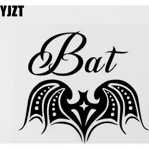 YJZT 14.5CM×12.5CM Fashion Animal Bat Car-styling Vinyl Car Sticker Decal Black/Silver 8C-0633