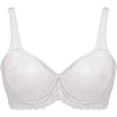 New Mesh Thin Cups Bras For Women Underwire Transparent Big Size 70 75 80 85 90 95 100 A B C D DD E DDD F