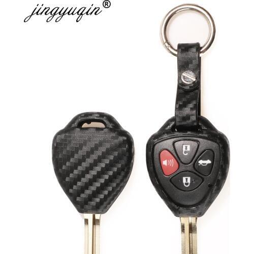 10pcs 2/3/4 Button Carbon Fiber Silicone Car Remote key Cover For Toyota Camry Corolla Avalon Venza Hilux Vitz Rav4 Fob Case