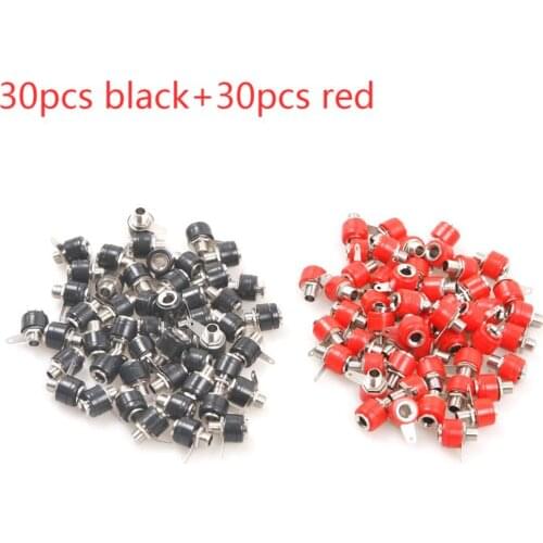 30pcs Black 30pcs Red Banana Jack For 4mm Banana Plug High Quality with Panel Socket Terminal Block Power Test Termin