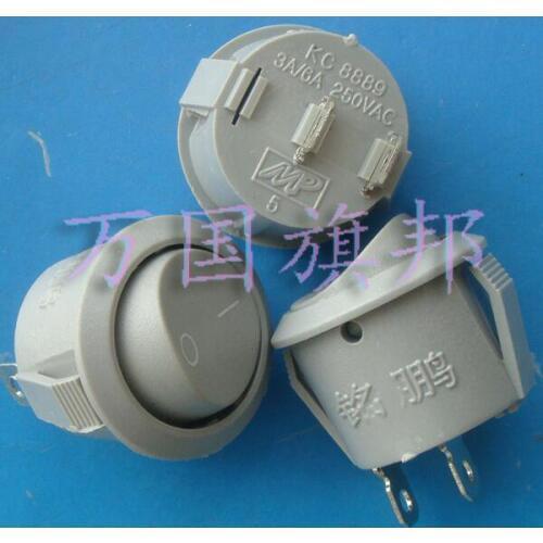 3A 250V 20mm rockey Switch / circular switch gray