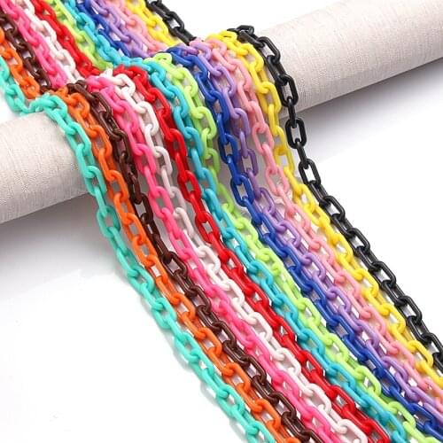 5M/lot Colorful Acrylic Ring Beads Connector link Chain For Necklace Bracelet Making Colorful Chain Girls Necklace Jewelry