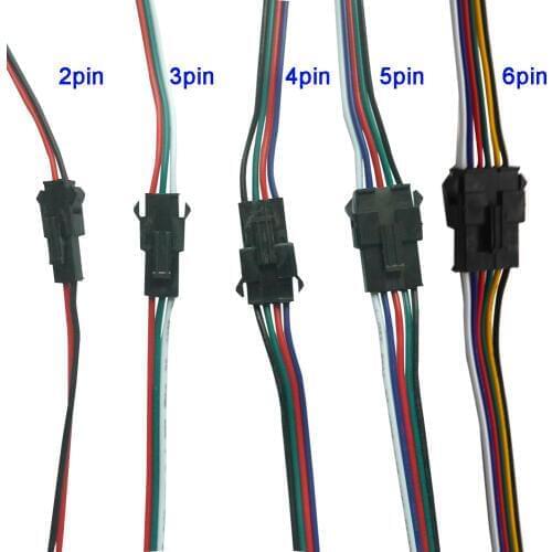 5pair~100pairs 3pin 4pin 5pin 6pin JST LED Connectors,Male And Female Connector for 3528 5050 RGB RGBW RGBWW LED Strip light