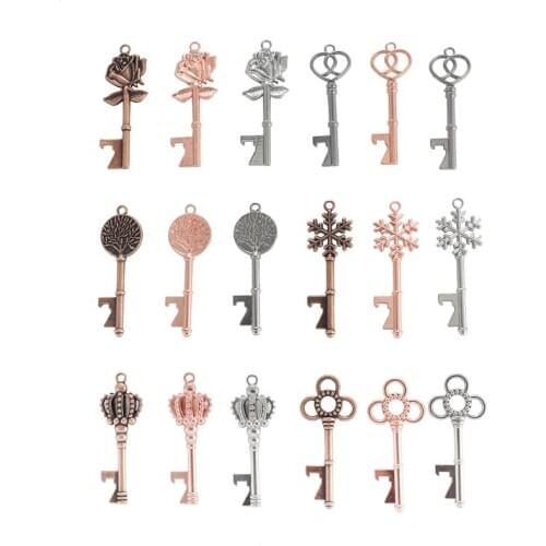 500pcs Key Personalized Creative Heart-shaped Lock Bottle Opener Keychain Wedding Party Gift Beer Opener NO332