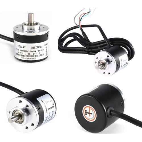 600P/R Photoelectric Incremental Rotary Encoder 5V-24V AB 2-Phases Shaft 6mm Incremental Photoelectric Rotary Encoder