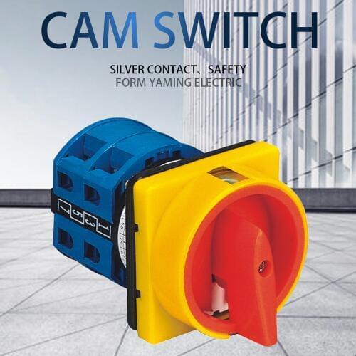 690V 25A 2Poles Padlock Changeover Rotary Switch 2 position ON-OFF switch emergency stop safe control YMW26-25/2GS