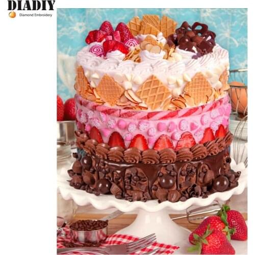 Full round drill 5D DIY Diamond embroidery Icing on the Cake Diamond Painting Cross Stitch Rhinestone Mosaic decoration