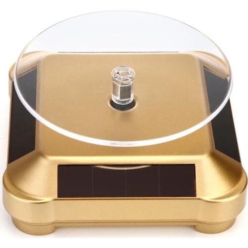 Auto Rotating Turntable Stand Necklace Bracelet Watch Display Solar Showcase