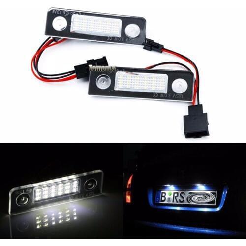 Hopstyling 2pcs car-styling 18 SMD LED license plate light No error For Skoda Octavia 1Z 2008~ Roomster 5J