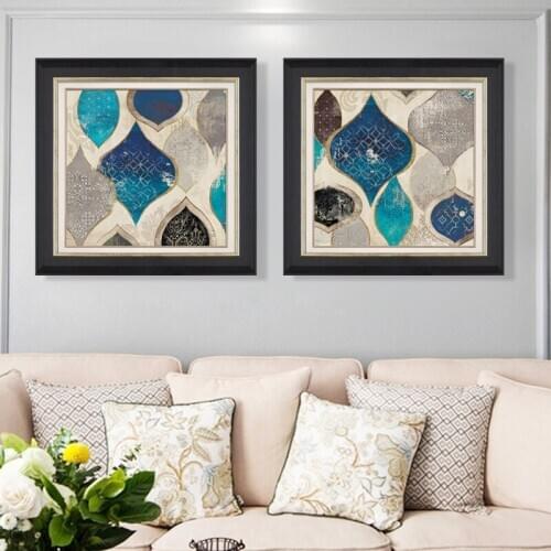 EECAMAIL DIY Diamond Painting No Frame Full Diamond American Blue Fantasia Bedroom Living Room Diamond Abstract Double Painting