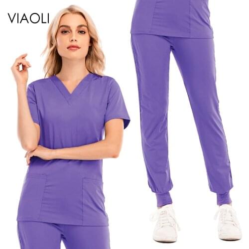 Summer Mens Medical Clothes Doctor Uniform Hospital Work Clothing Short Sleeve Beautician Work Uniform Nursing Jogging Suit New