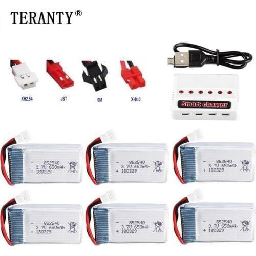650mah 3.7v Li-Po Battery + Charger Units For Syma X5c X5c-1 X5 H5c RC Quadcopter Spare Parts 852540 Drone Rechargeable battery