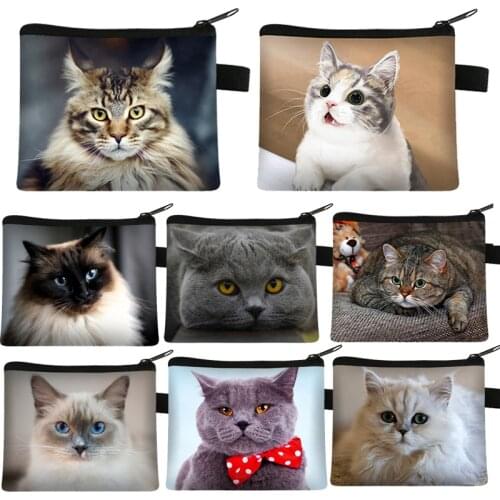 Lovely Women New Coin Bag Canvas Storage Animal Cat Mini Pouch Coin Bag Change Wallet Purse Zipper New Design Wallet