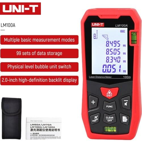 UNI-T LM50A LM100A Mini Laser Distance Meter Handheld Infrared Outdoor Room Measuring Instrument Electronic Ruler