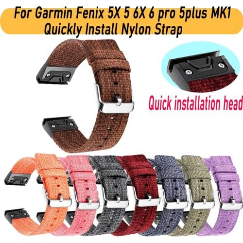 For Garmin Fenix6 6X 6x Pro Easyfit Strap Premium Nylon NEW Band /Fenix 5X 5 5 Plus Forerunner 935 945 3 3HR Quick Release Strap