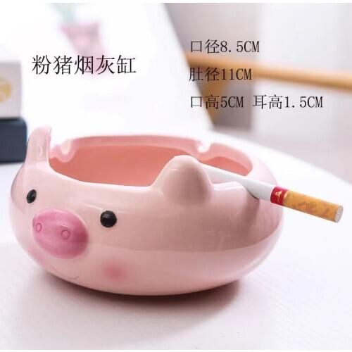 New Creative Home Office Cute Cartoon Small Animal Ceramic Ashtray Creative Personality Boyfriend Birthday Gift