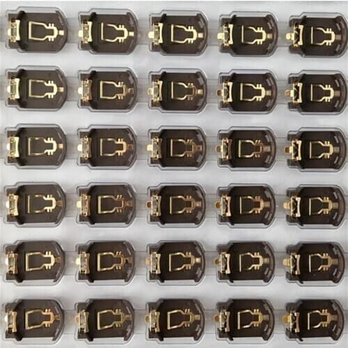 Wholesale BS-8 CR2032 coin battery holder 3V battery shell Gold plating surface mount 2 soldering points ,1000pcs/lot
