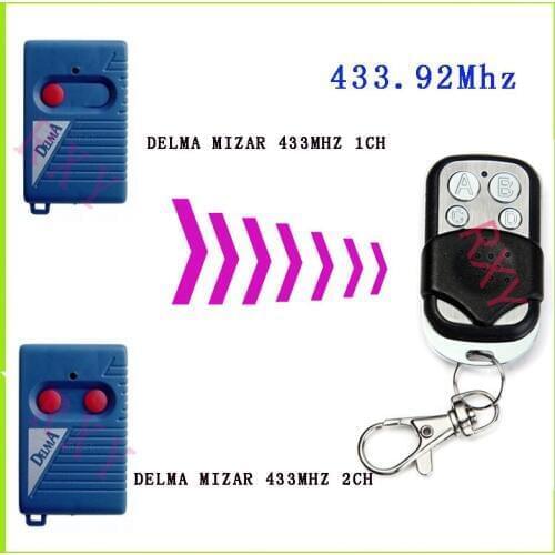 DELMA MIZAR 433MHZ 2CH 1CH remote contorl 433.92mhz duplicator garage door DELMA MIZAR 433.92mhz remote control