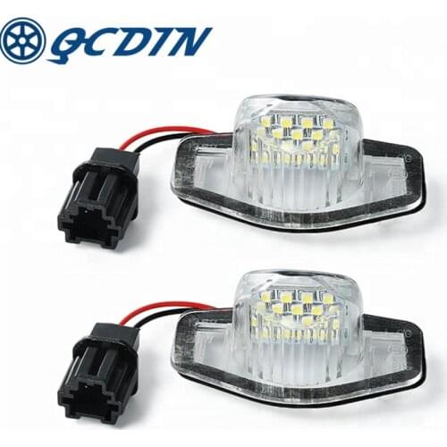 QCDIN 2pcs For Honda Jazz Odyssay Stream Insight 5D White 12V 6000K Car License Plate Light Signal Lamp Auto Parts