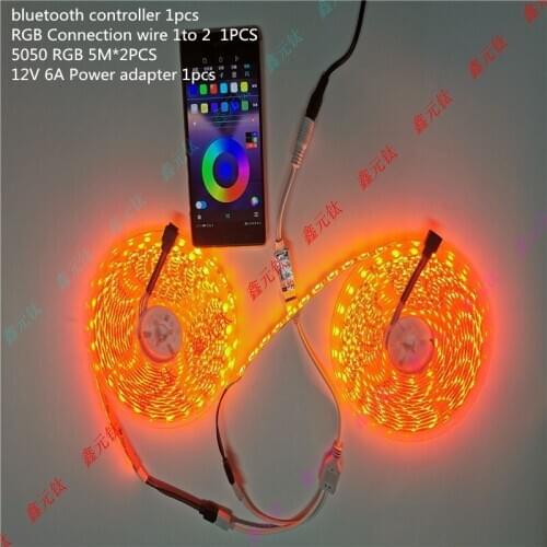 RGB strip 5m 10m MINI bluetooth controller 24key Power supply 3A 6A wire 1to2 Full set of lamp belt