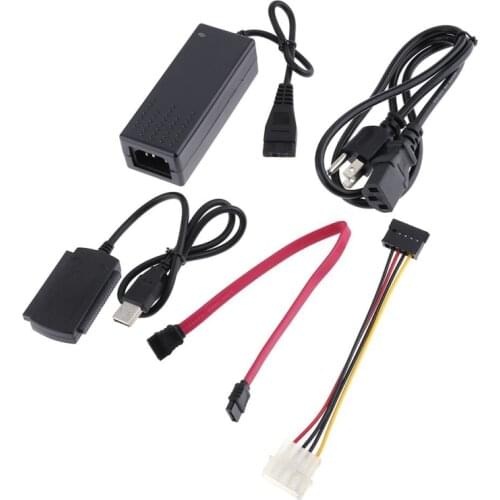 Sata Pata Ide Drive To Usb 2.0 Adapter Converter Cable For Hard Drive Disk Hdd 2.5 "3.5" With External AC Power Adapter Hot