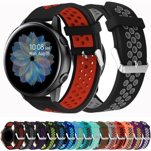 Sport Silicone Band Strap For Samsung Galaxy Watch Active 2 40mm 44mm Breathable Replacement 20mm Watchband Bracelet Amazfit GTS