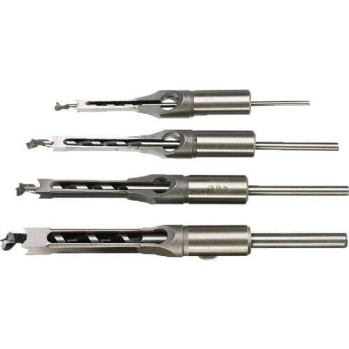 High Hardness HSS Metric Mortising Chisel Square Hole Drill Bit Cutter Woodwork Tool 6.4/8/9.5/12.7mm For Woodworking Punching