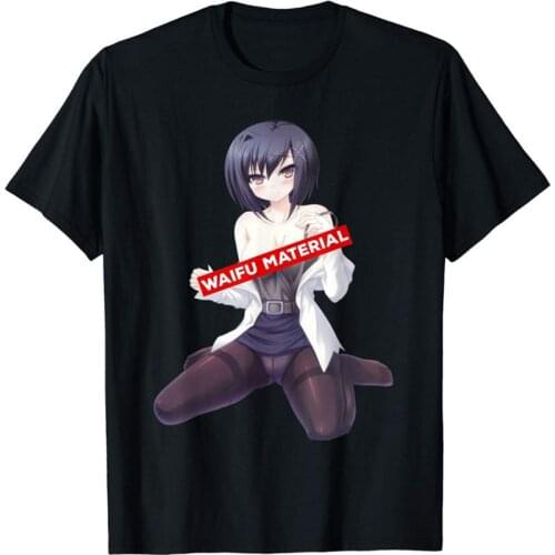 Funny Japanese Anime Fan Otaku Gift Waifu Material T-Shirt Free Shipping Mens New Fashion O-Neck Stylish My T Shirt